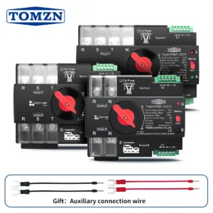 TOMZN Din Rail 2P 3P 4P ATS Dual Power Automatic Transfer Switch Electrical Selector Uninterrupted Power 230V 63A 100A 125A Mini