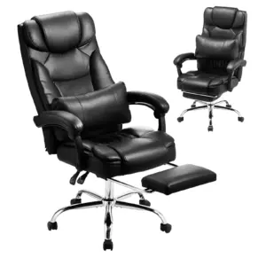 SucceBuy Executive Office Chair 300/400lb Capacity Chair Height Adjustable Ergonomic PU Leather Reclining Home Office Chair