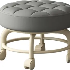 With Wheels, Pedicure Chair For Nail Tech, Low Rolling Stool, Shoe Changing Makeup Cleaning With Wheels, For Home & Office