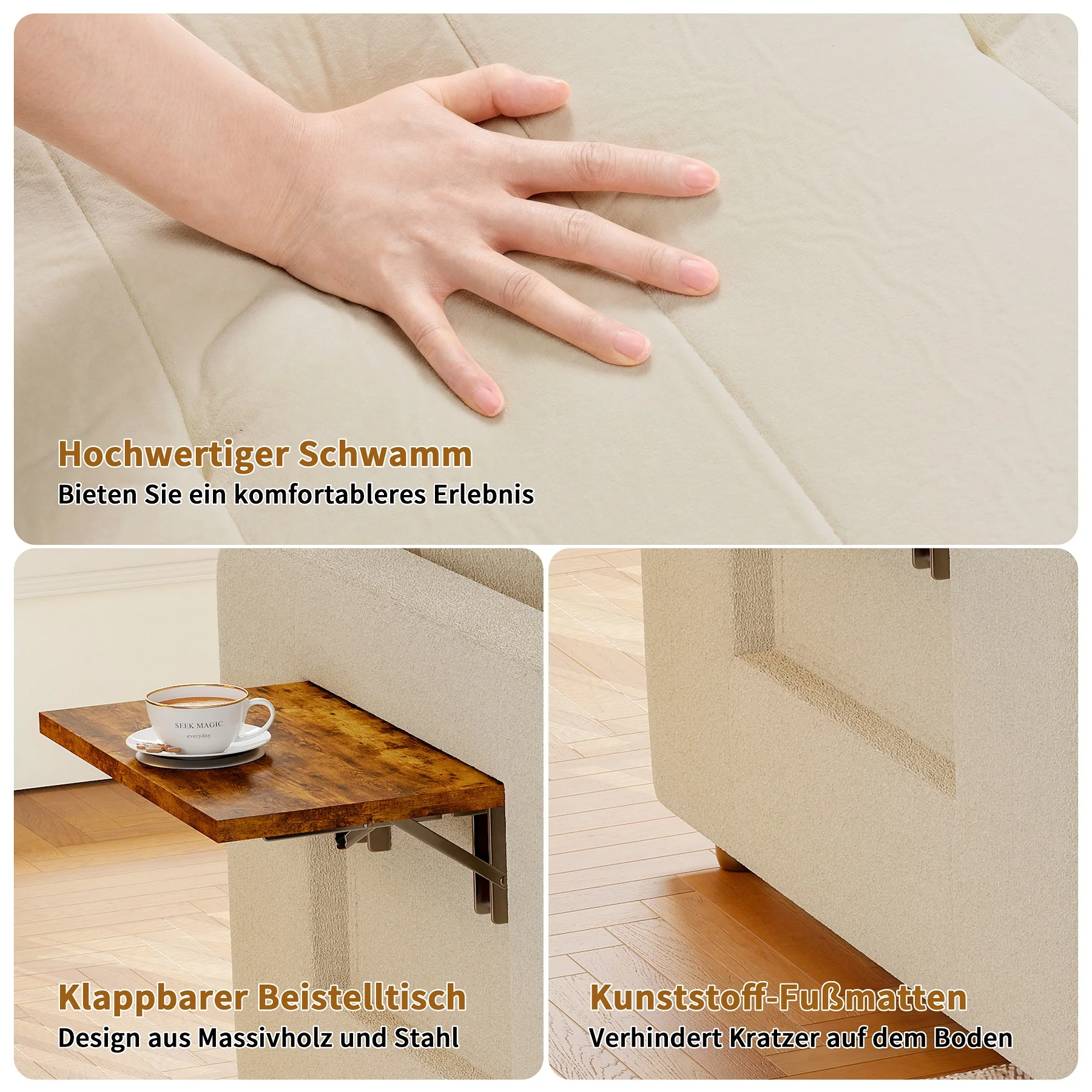 Rosahqnda Folding Sofa Bed,Sleeping Chair with Adjustable Backrest&table&Side Pocket,Relaxing Chair for Living Room,Bedroom 24 kf S0c51c1bcc02b4c26ac0f80340d7effbeS