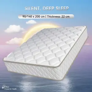 AUTHMIC Mattress - 7-Zone Spring Mattress, Breathable, Natural Latex Memory Foam,140x200cm 90x200cm, Medium Firm for Quiet Sleep