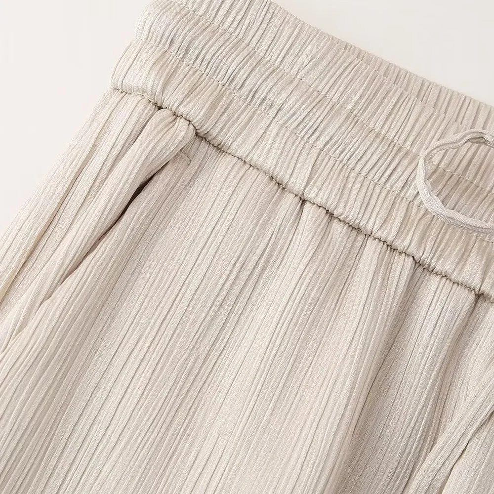 European and American Style 2024 Spring and Summer New Women's Clothing Wrinkle Effect Double Breasted Suit Jacket Pants Set 40 kf S0cf45c318b6341aa995c74a27004a88bC