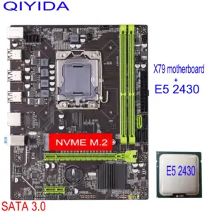 Qiyida X79 motherboard set with LGA 1356 E5 2430 cpu combo kit set DDR3 RAM pc3 ECC REG SATA3.0 NVME M.2