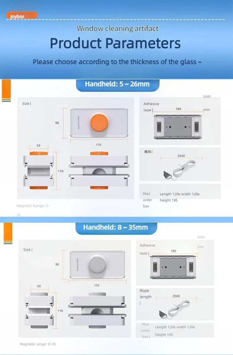 Window Cleaner JOYBOS Unlimited Adjustable Magnetic Glass Professional Double With Telescopic Rod Window For Home Cleaning Brush 18 kf S0d52af0d6cb14e8a8c2a7b8ae8947da7C