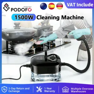 Podofo 220V High Pressure Steam Cleaner Air Conditioning Cleaning Machine Handheld Steam Cleaning Hood Home Car Glass Cleaner