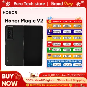 Honor Magic V2 Global Version 5G Foldable Smartphone Snapdragon 8 Gen2 LTPO OLED Display 120Hz 50MP Triple Camera Android Mobile