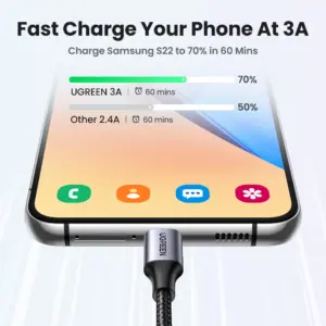 UGREEN 3A USB Type C Cable For iPhone 17 16 Xiaomi Samsung Fast Charging Wire USB-C Charger Data Cord For iPad Poco USB C 2 kf S1023ad7ffe824bf4bfaf3818ea0c5bf3c