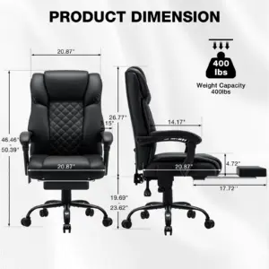 Gaming Chair Massage Office Chair Ergonomic with Heating and 7 Vibration Points Footrest, 200KG Load Capacity Executive Chair 6 kf S110e2bbd74b64593800e1fa47eaa831c5
