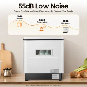 41-60L Portable Countertop Automatic Dishwasher Mini Table Top Free-standing Dishwasher 1500W 220V