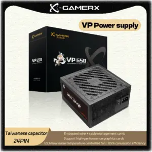 X-GAMERX VP 650W 750W 850W power supply embossed wiring comb temperature control fan overload protection Taiwan series capacitor