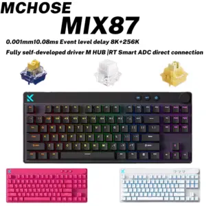 MCHOSE MIX87 Magnetic Swtich Keyboard Wired Gaming Keyboard 8K+256K Esport 0.08ms Low Latency E-Sports Custom Gamer Accessories