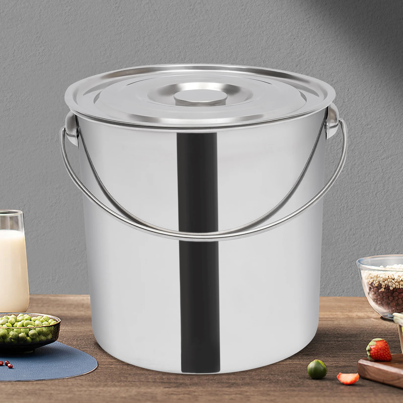 20L Extra Thick Stainless Steel Barrel Bucket Food Tank Water Storage with Lid for Storing and Transporting Pet Dry Food 10 kf S1307ff5647314e93a65ab31705b5e218g