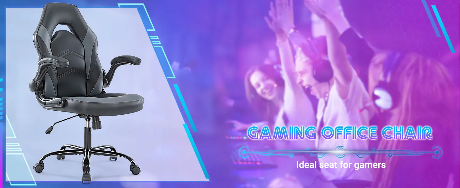 JHK Ergonomic Office Computer Home Gaming Desk Chair Adjustable PU Leather Racing Chair Flip-up Armrest For Christmas Furniture 7 kf S133bb859aaf24c5ab123c4ceae4839ddy