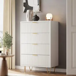 Komoda biała, komoda z 4 szufladami, nowoczesna szafa na ubrania kredens z 6 szufladami, uniwersalna szafka komodowa d