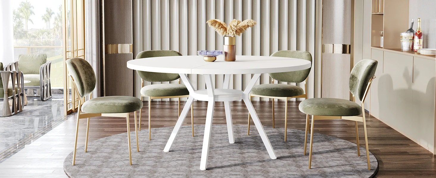 Tribesigns Round Dining Table for 4-6 People, 47-Inch Farmhouse Dinning Room Table Circle Kitchen Table, Industrial Dinner Table 20 kf S15c3c02ec46e4dbaa4cdd9e9e390a4feG