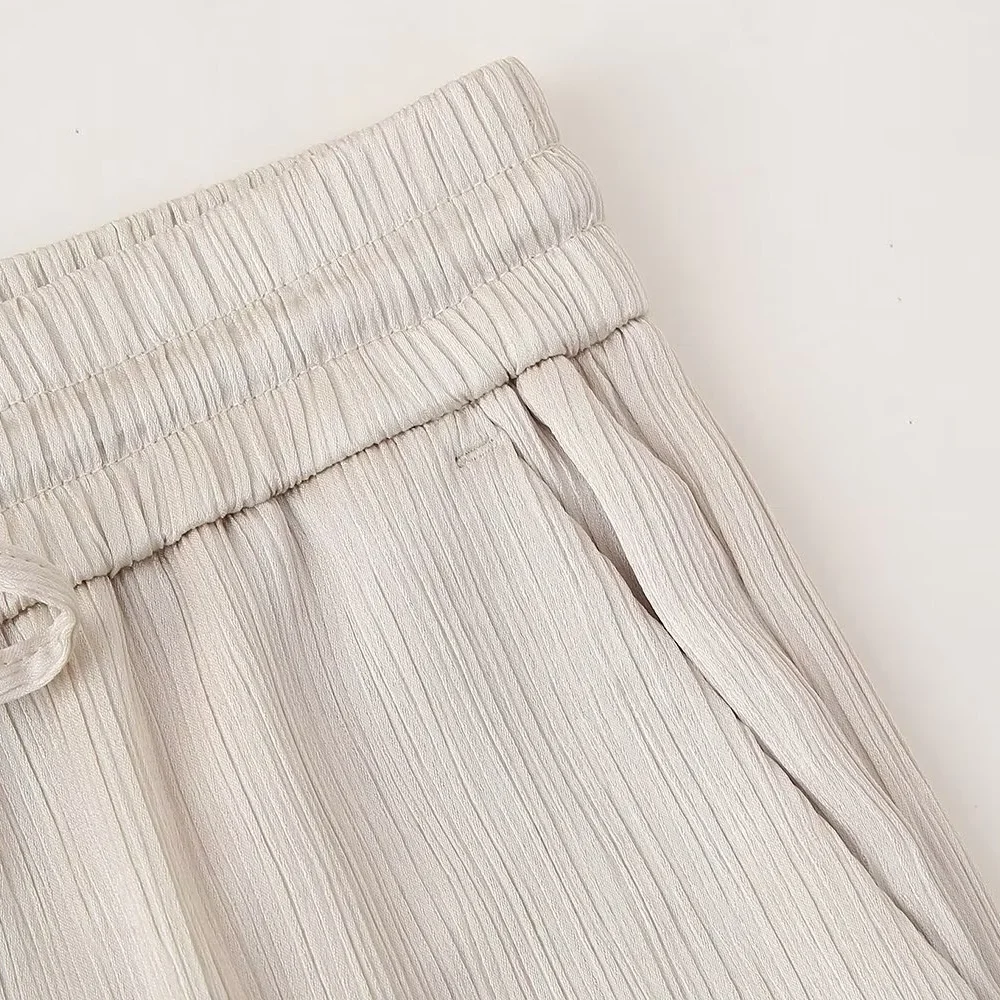 European and American Style 2024 Spring and Summer New Women's Clothing Wrinkle Effect Double Breasted Suit Jacket Pants Set 37 kf S16b5c1210ff74436934c3a2a5dd35db68