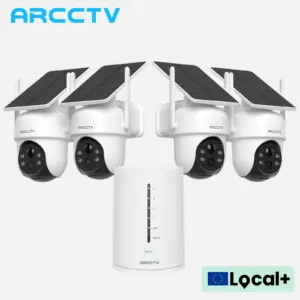 ARCCTV 4MP Solar Wifi Camera Kit Outdoor Wireless Security Surveillance Camera Set Siren Alarm Humanoid Detection Two Way Audio