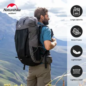 Naturehike Hiking Backpack 60+5L Large Capacity Outdoor Sports Bag Camping Climbing Travel Waterproof Bagpack Ergonomic Design