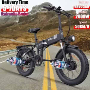 ridstar 2000w at H20 Pro Mountain E-bike Powerful Dual motor Snow Electric Bicycle 48V 23AH 20inch * 4.0 Fat Tyre Foldable Ebike