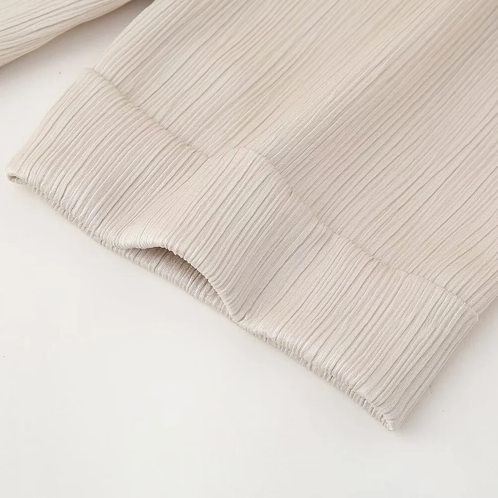 European and American Style 2024 Spring and Summer New Women's Clothing Wrinkle Effect Double Breasted Suit Jacket Pants Set 22 kf S1a55bd63d1e84d368647ffc167faf6b3b