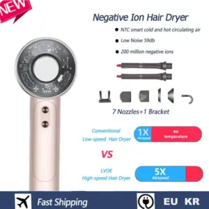 Super Hair Dryer Leafless High Speed Negative Ion Hair Care 160000RPM Fas Dry 220V Super Home Hair Salon Blow Dryer