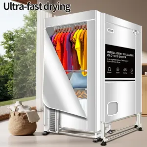 Portable Electric Clothes Dryer, 1600W Heated Clothes Airer,Travel Heated Clothes Dryer with Timer,Electric Clothes Dryer