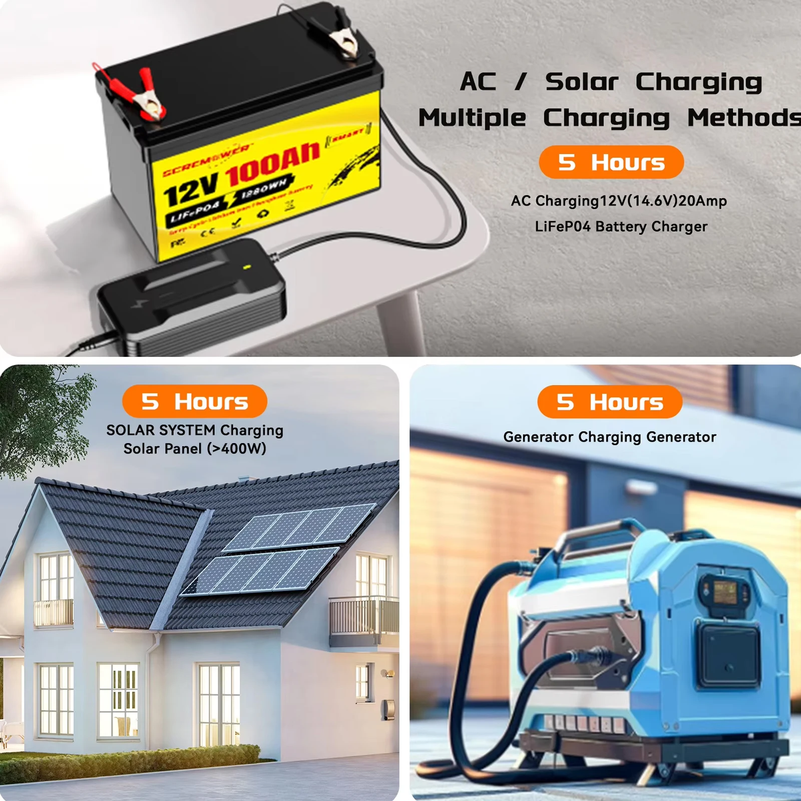 MOSEWORTH LiFePO4 12V 100Ah Battery Pack 12.8V Lithium Battery 8000+ Cycles With Bluetooth BMS Grade A For Boat RV Campers 20 kf S1ba5a56f19b642c1824f5e5501c2ed518