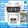12MP Outdoors Wifi Camera 6K HD Three Lens Security PTZ IP Surveillanc Camera Human Auto Detect Tracking CCTV Camera ICESS APP