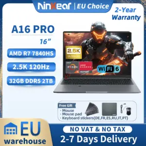 Ninkear A16Pro Laptop 16 inch 2.5K 120Hz AMD R7 7840HS WiFi 6 32GB DDR5 RAM 2TB SSD Laptop Windows 11 Notebook Office Computer