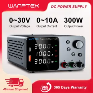 Wanptek Laboratory Power Supply 30V 10A with USB Fast Charging Adjustable Voltage Current 30V 5A 60V 5A 120V 3A DC Power Supply