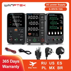 Wanptek Laboratory DC Power Supply 30V 10A 60V 5A 120V 3A with USB Fast Charging Adjustable Voltage Current Lab Power Supply