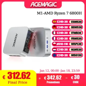 ACEMAGIC M1 Mini PC Intel Core i9-11900H/13900HK AMD Ryzen 7 6800H Mini Computers 4K Triple Display BT5.2/WiFi 6/Dual Channel