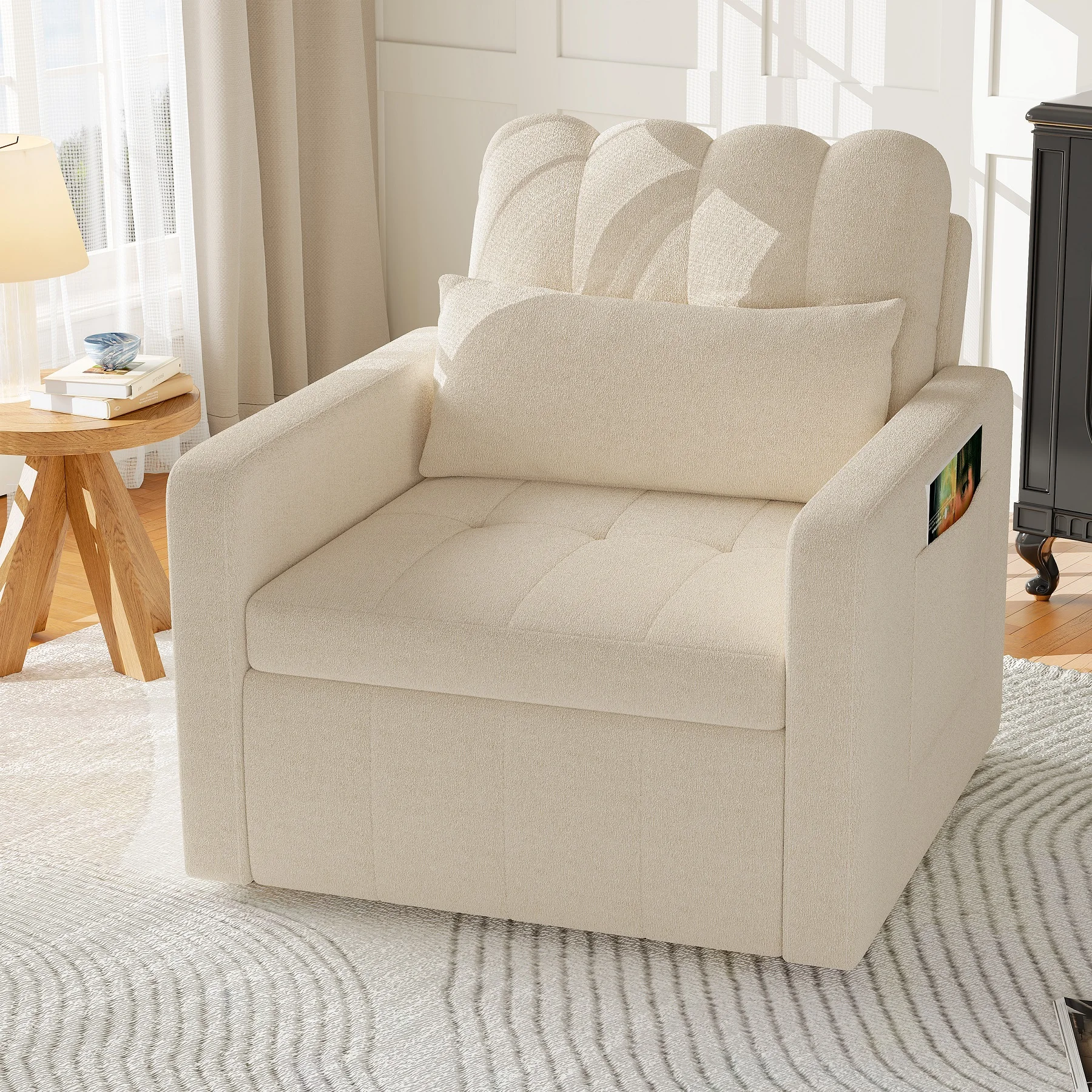 Rosahqnda Folding Sofa Bed,Sleeping Chair with Adjustable Backrest&table&Side Pocket,Relaxing Chair for Living Room,Bedroom 10 kf S2036060a98fb4ec9b8dc6199ff5a959cV