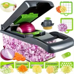 14pcs/16pcs Set,Vegetable Chopper, Multifunctional Fruit Slicer, Manual Food Grater, Vegetable Slicer, Cutter With Container