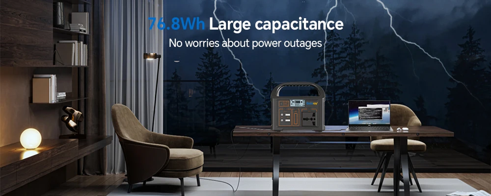 Gaiaray 100W Portable Power Station 76.8Wh LiFePO4 Solar Generator 220V Power Station 24000mAh Power Bank for Outdoor Camping 7 kf S21f8523523ba4381bd33dca71cf5e84bf
