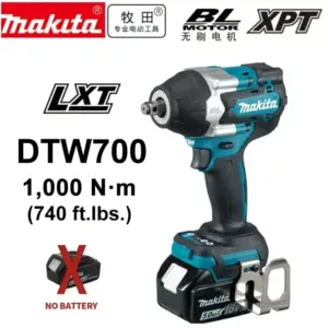 Makita DTW700 Cordless Impact Wrench Stepless Speed 18V Brushless Electric Tool (No Battery) for Heavy Duty Bolt Tightening