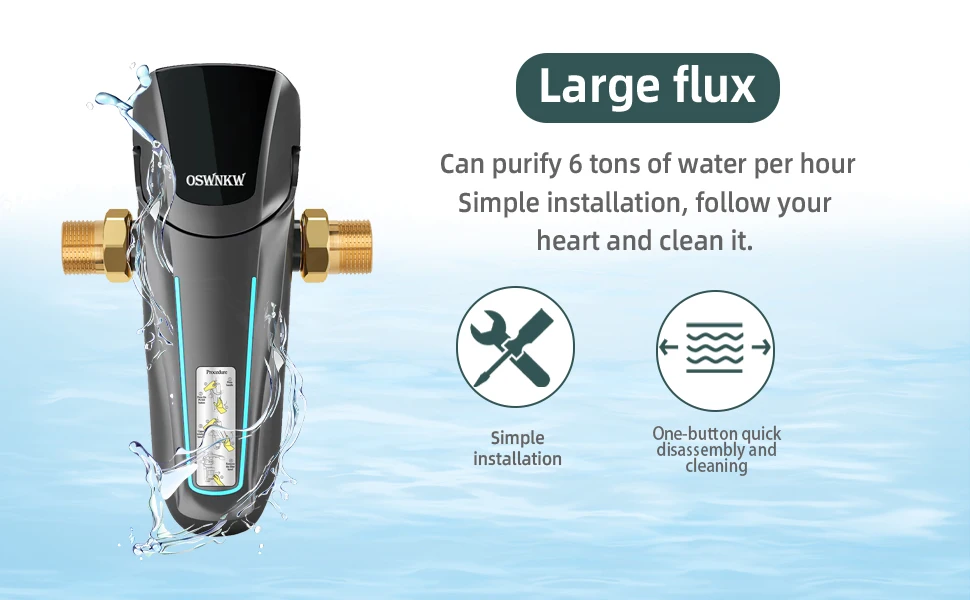 Whole House Sediment Water Filtration System - 40 Micron Filter with Quick Shutoff Valve for Easy Tool-Free Installation 9 kf S227e81221cf3458ebc7291b9a7b72935G