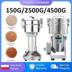 DIVEDEER 220V Grain Spice Coffee Grinder 150/2500/4500G Household Universal Cereals Grinder Medicinal Material Crusher