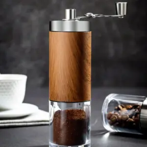Manual Coffee Grinder Hand Mill with Ceramic Grinding Core Adjustable Settings Hand Crank Coffee Making Accessory Bean Grinder