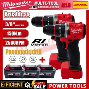 Milwaukee Small Electric Drill 150N.m Brushless Cordless Impact Drill of Decoration Team Uses For 18V Battery Power Tool