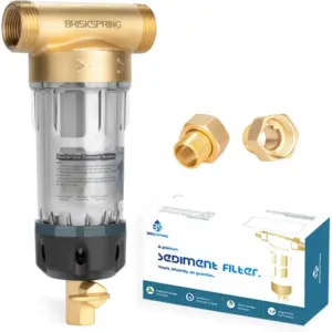 BriskSpring 40/100 Micron Spin Down Sediment Filter With Scraper Whole House Water Pre-Filtration System Pre-Filter For Home