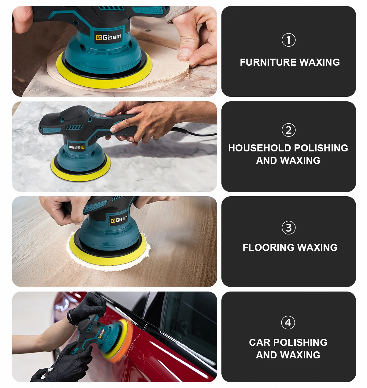Gisam Cordless Car Polisher 8 Gears Digital Display Electric Polisher Auto Car Polishing Waxing Machine For Makita 18V Battery 18 kf S2386dd8b6abf4894afa7d9a835dd575fJ