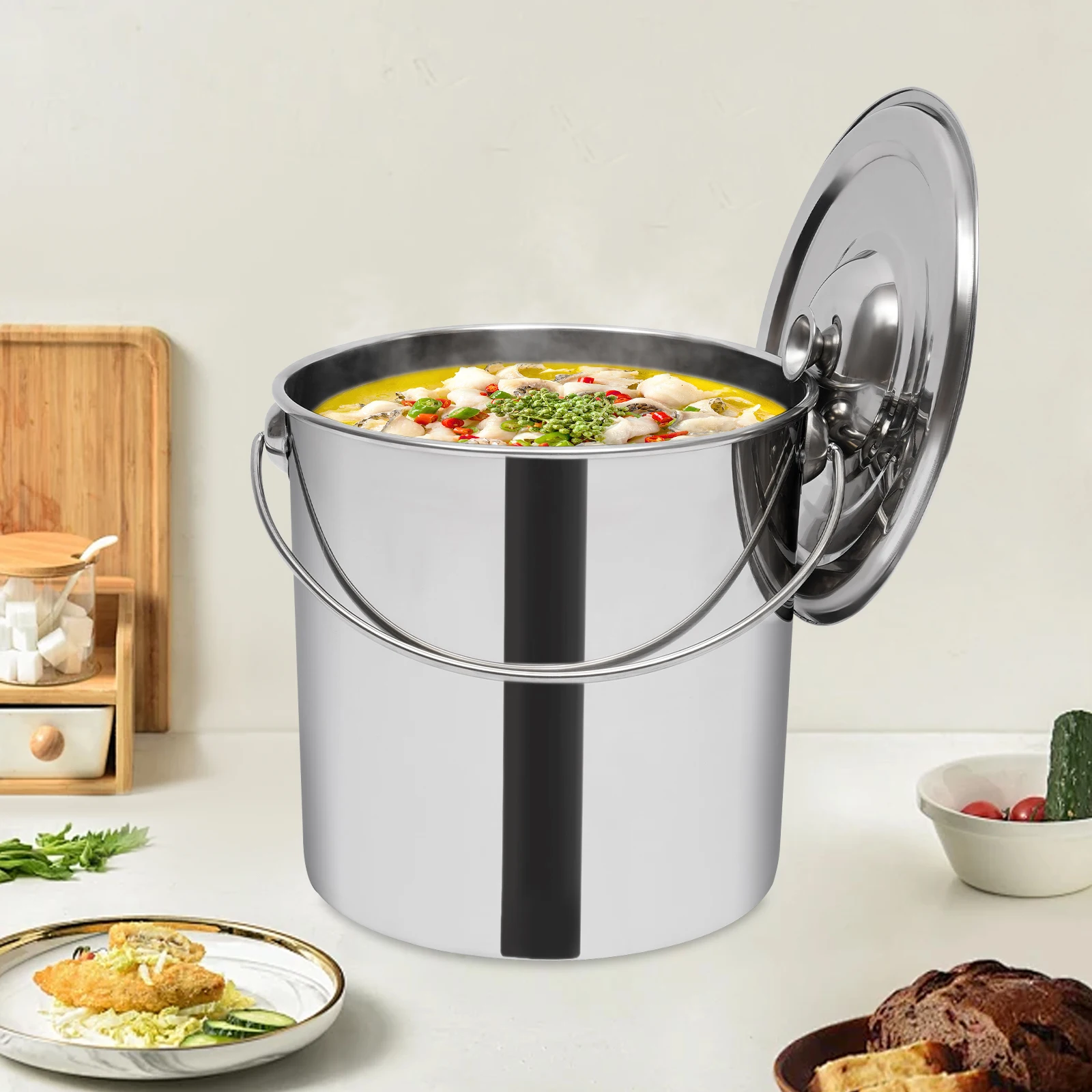 20L Extra Thick Stainless Steel Barrel Bucket Food Tank Water Storage with Lid for Storing and Transporting Pet Dry Food 8 kf S24995a8384314a3bb9b6c522bb04ef0bu