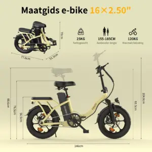 ESKUTE D100 Foldable E-Bike 250W Powerful Motor 36V13AH Lithium Battery Adult Electric Bike 16 Inch Tire City Commuting E-Bike 6 kf S25c396bc8b8a4ca5a30767f2f4fc3752u