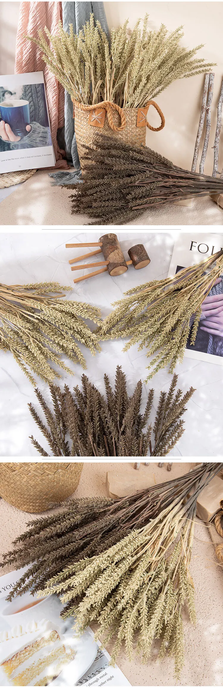 Artificial Wheat Flower Simulation Wheat INS Wind Home Decoration Wedding Bouquet Flower Plantas Artificiales Para Decoracion 10 undefined