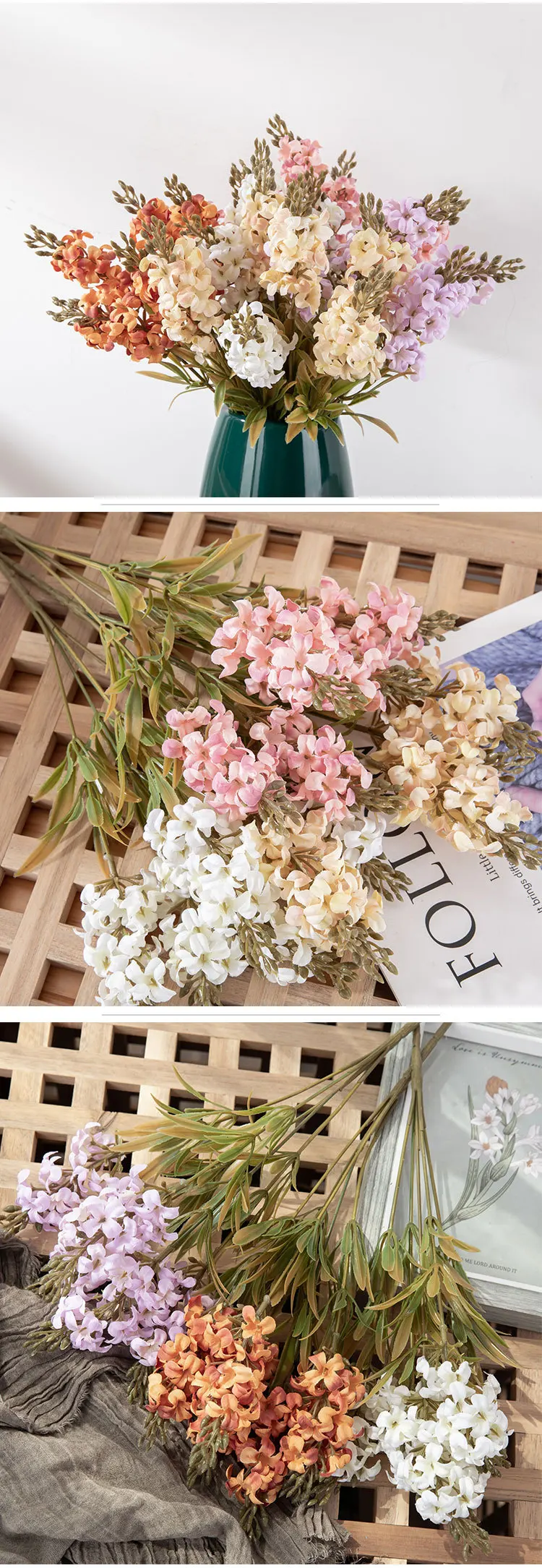5 Head Hyacinth Artificial Flower INS Wind Simulation Flower Home Decoration Wedding Home Decoration Accessories Boda 12 undefined