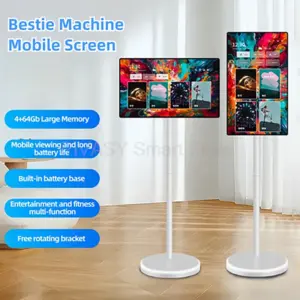 Wireless Casting Touch Screen Multi-sized Smart TV 4+64G Portable Interactive Monitor with Floor Stand Movable Rotatable Outdoor