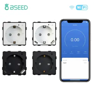 BSEED EU Standard Wifi Socket Smart Plug Function Part Only Power Monitor Timing Smart Home Alexa Voice Control Bule Backlight