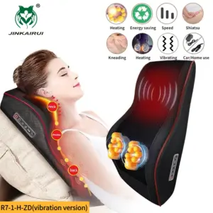 3 in 1 Newest Massage Pillow with Car Home Duel Use Easy Carry Neck Back Shoulder Waist Body Massager Gift Relief Pain EU Plugs