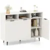 Wooden Sideboard, Kitchen Cabinet with 5-Way Adjustable Shelves,Storage Cabinet with 3 Open Compartments & Doors120 x40x 90 cm